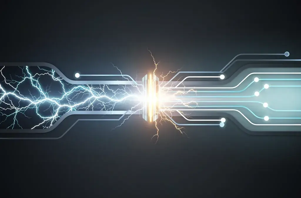Arbeitspunkt von Überspannungsschutz schützt elektrische Anlagen vor Überspannungen und Blitzeinschlägen