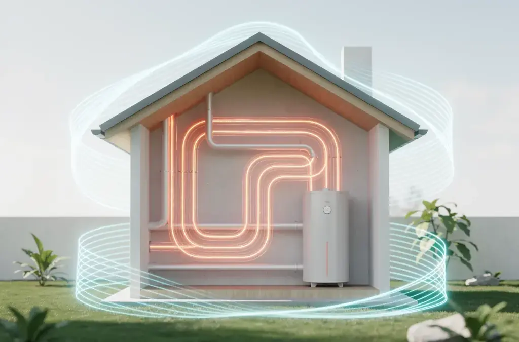 Illustration zur Blindleistungskompensation in Heizungsanlagen für effiziente Energienutzung