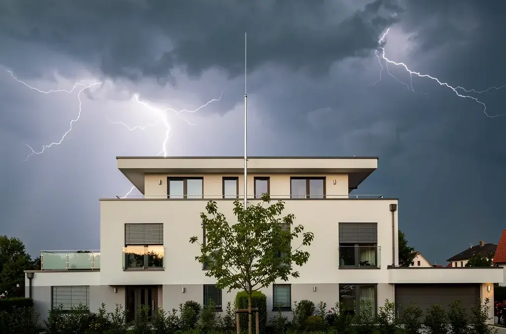 Blitzschutz Elektrik für sichere Gebäude und Außeneinrichtungen bei Gewittern