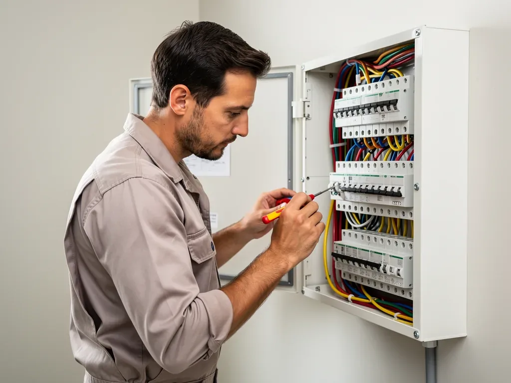 Elektriker bei der Arbeit – Symbolbild