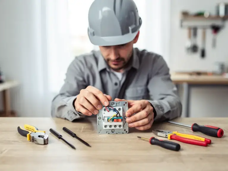 Elektriker bei der Arbeit – Symbolbild