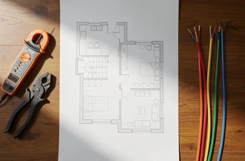 Illustration zur einfachen Planung der Elektroinstallation und Zählerschrankgestaltung