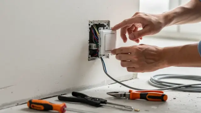 Diagramm zur Elektroplanung im Neubau mit Steckdosen und Schaltern