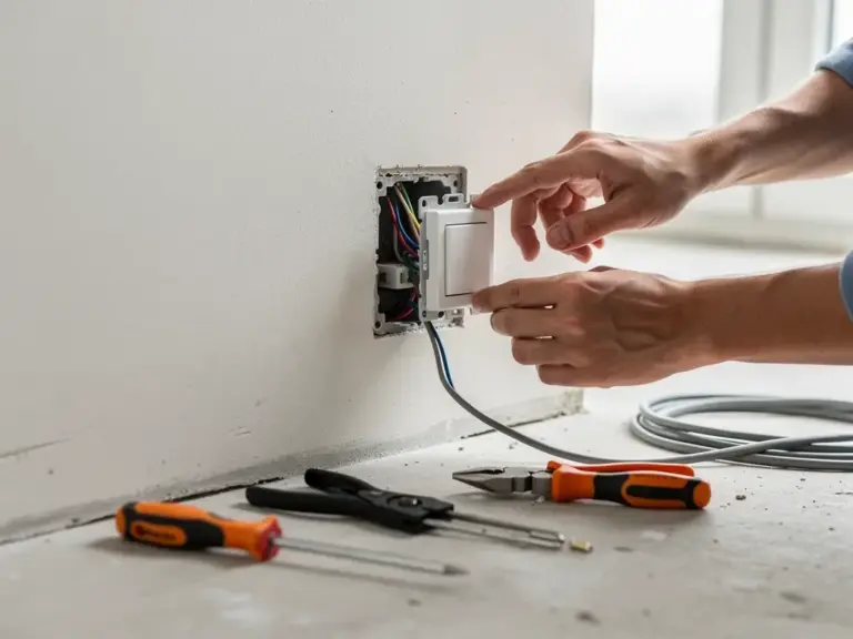 Elektriker bei der Arbeit – Symbolbild