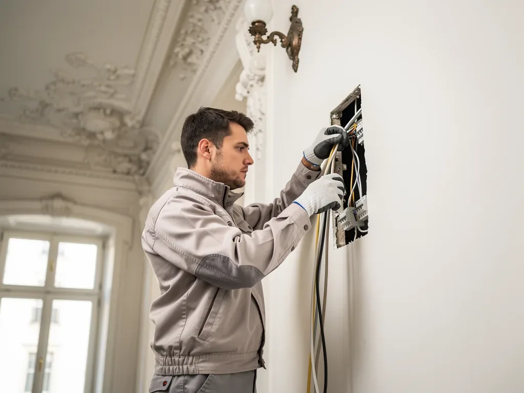Elektriker bei der Arbeit – Symbolbild