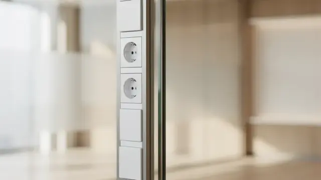 Gira ITS 30 Elektroinstallation für Glastrennwände in modernen Büros