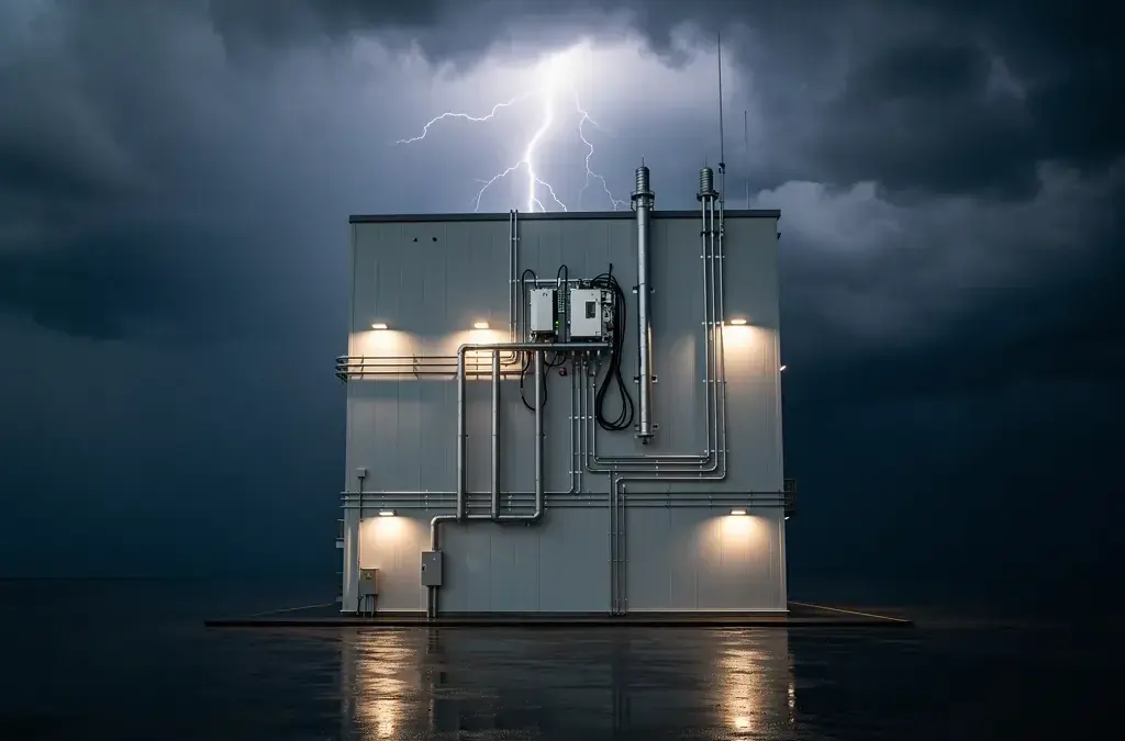 Induktion durch Blitzeinschlag als Risiko für technische Anlagen und Überspannungsschäden