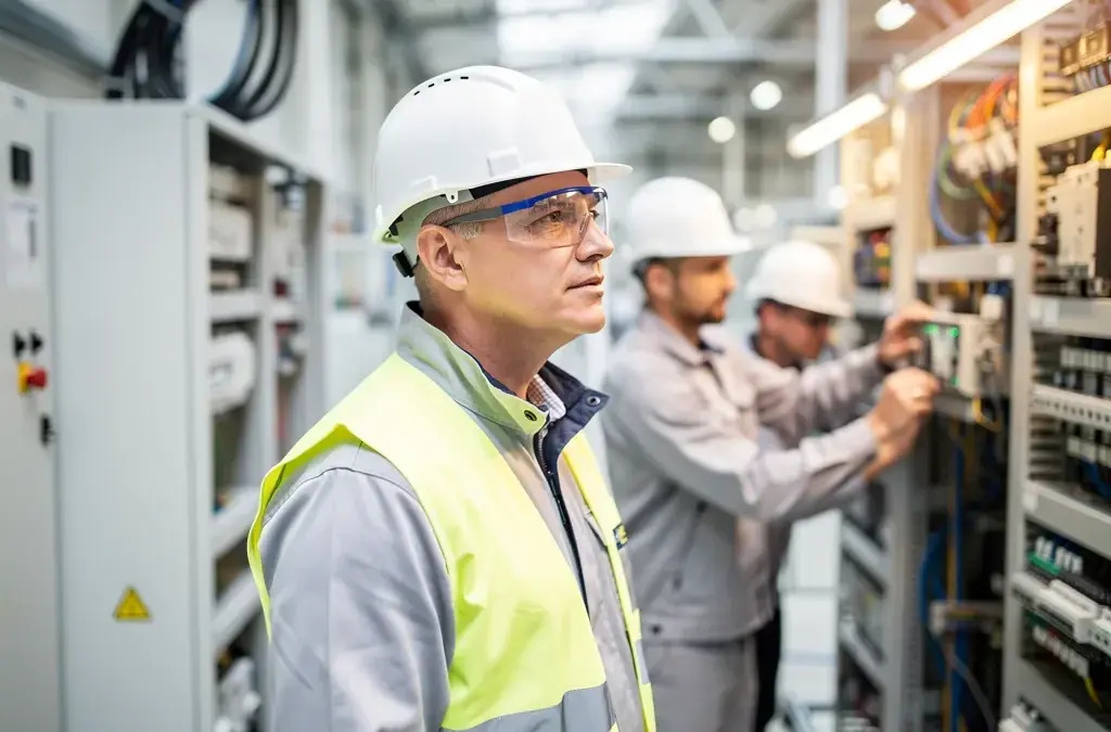 Industriemeister Elektrotechnik leitet Teams und optimiert Produktionsprozesse in der Industrie