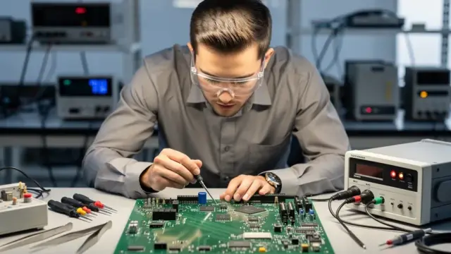 Ingenieur Elektrotechnik bei der Planung elektrischer Systeme und innovativer Technologien