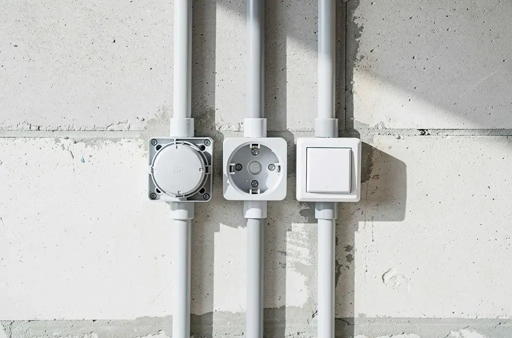 Installationsdosen und Leerrohre für moderne Elektroinstallationen und flexible Kabelführung