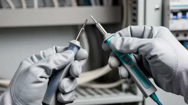 Spannungsprüfer im Einsatz zur sicheren Messung elektrischer Spannungen