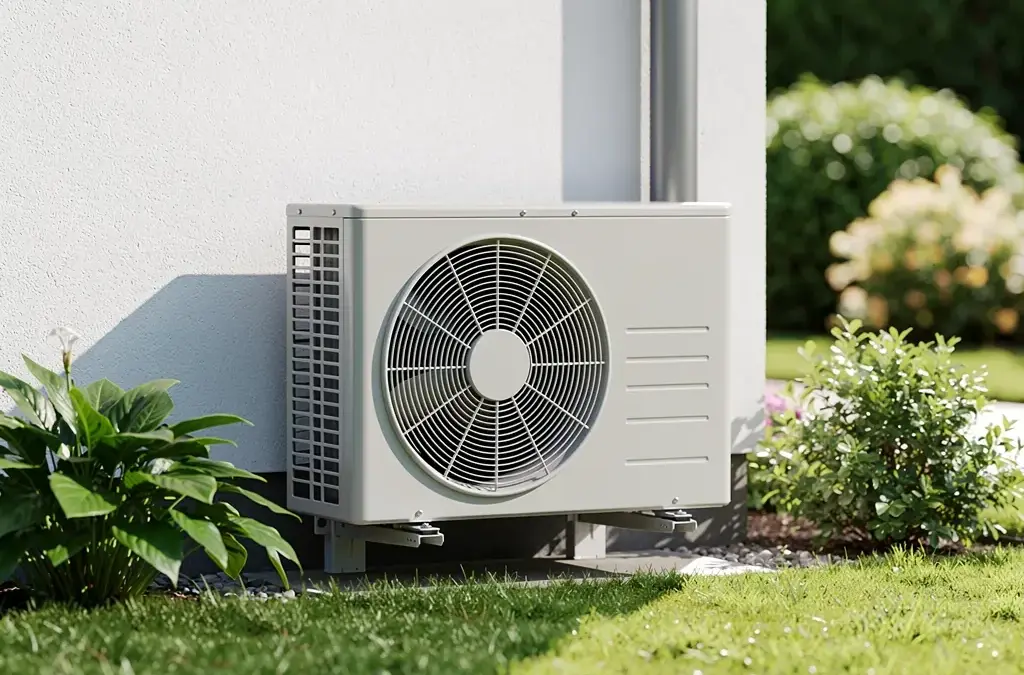 Wärmepumpe mit elektrischem Anschluss zur effizienten Heizungsnutzung im Wohnbereich