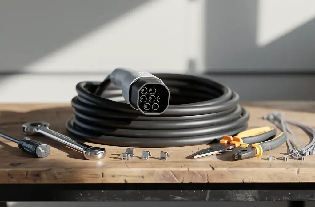 Kosten für essentielles Wallbox Zubehör wie Ladekabel und Wandhalterungen