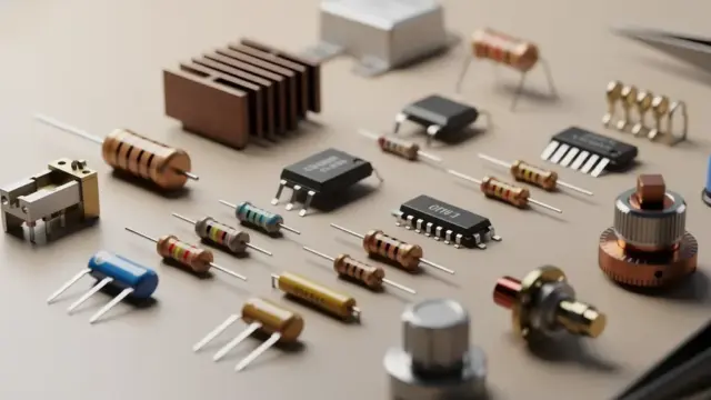 Verschiedene Typen von Widerständen in der Elektrotechnik zur Stromflussregulierung